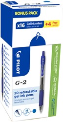 Gelschrijver PILOT BL-G2-7 M blauw 16+4 gratis 20 Stuk