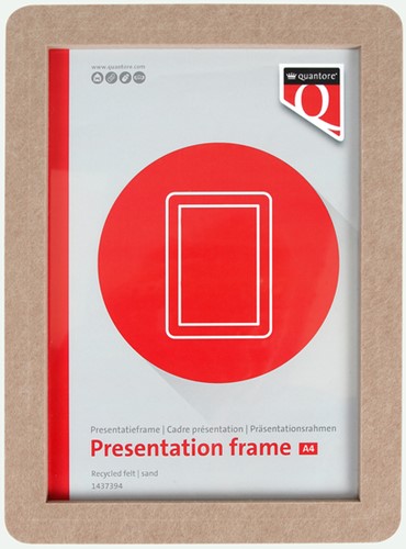 Presentatieframe Quantore A4 gerecycled vilt zand 1 Stuk