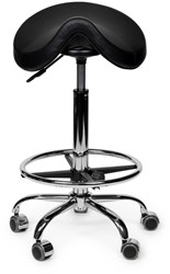 Premium zadelkruk zwart standaard met voetring 1 Stuk