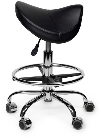 Premium zadelkruk zwart laag met voetring 1 Stuk-2