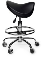 Premium zadelkruk zwart laag met voetring 1 Stuk-2