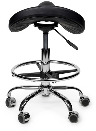 Premium zadelkruk zwart laag met voetring 1 Stuk-1