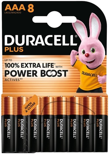 Batterij Duracell Plus Powerboost 8x AAA 8 Stuk