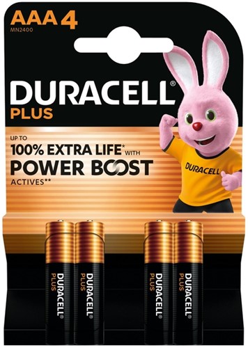 Batterij Duracell Plus Powerboost 4x AAA 4 Stuk