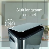 Pedaalemmer Desq 40 liter rvs zilver 1 Stuk-2