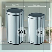 Afvalbak Desq Touch 30 liter RVS zilver-1