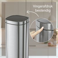 Afvalbak Desq Touch 50 liter RVS zilver-2