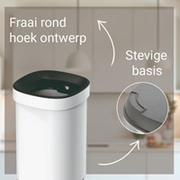 Afvalbak Desq open inworp 20 liter metaal wit 1 Stuk-1