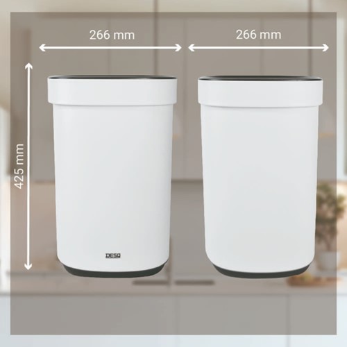 Afvalbak Desq open inworp 20 liter metaal wit 1 Stuk-2