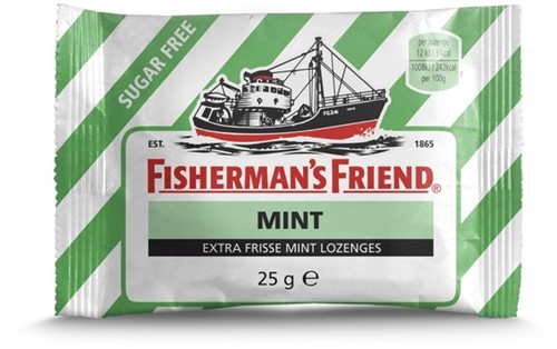 Keelpastilles Fishermans Friend mint suikervrij 25 Gram
