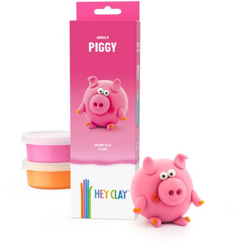 Klei Hey Clay Piggy 3 potjes 1 Doos-3