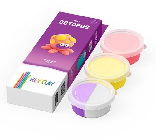 Klei Hey Clay Octopus 3 potjes 1 Doos-2