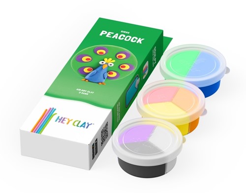 Klei Hey Clay Peacock 3 potjes 1 Doos-2