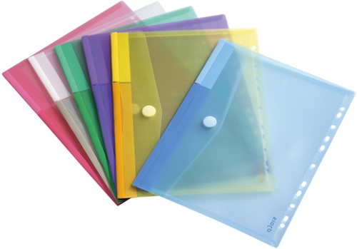 Enveloptas Djois Color Collection A4 horizontaal geperforeerd assorti