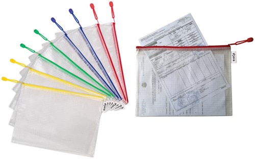 Opbergtas Djois met rits A4 assorti 1 Stuk-3