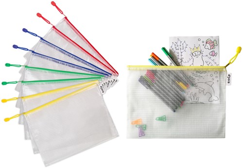 Opbergtas Djois met rits A4 assorti 1 Stuk-1