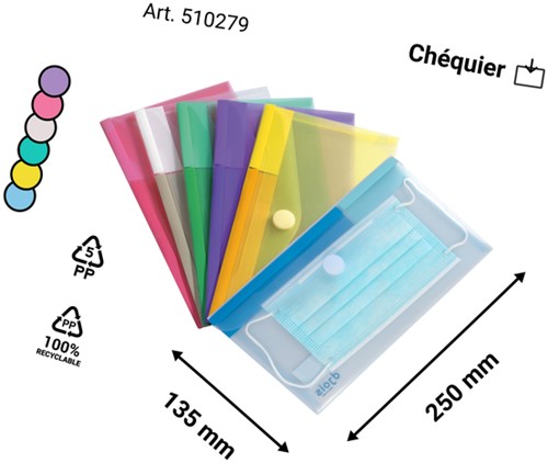 Enveloptas Djois CC chequeboek horizontaal assorti 1 Stuk-2