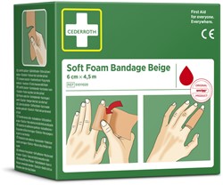 Bandage Cederroth Soft Foam beige 6cmx4.5m 1 Stuk