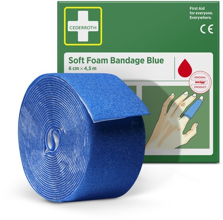 Bandage Cederroth Soft Foam blauw 6cmx4.5m 1 Stuk-2