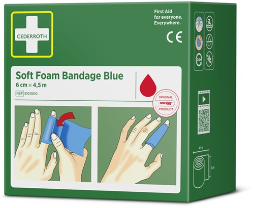 Bandage Cederroth Soft Foam blauw 6cmx4.5m 1 Stuk-3