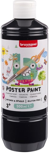 Plakkaatverf Bruynzeel fles 500ml zwart 500 Milliliter
