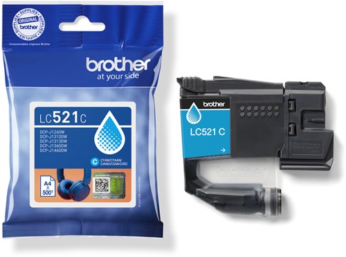 Inktcartridge Brother LC-521C blauw 1 Stuk-3