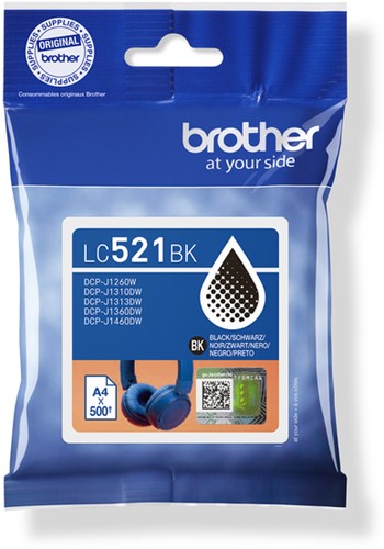 Inktcartridge Brother LC-521BK zwart 1 Stuk