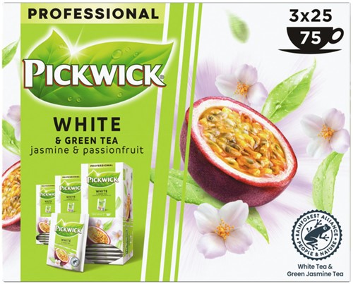 Thee Pickwick white green jasmin passion 25x1.5gr 25 Stuk