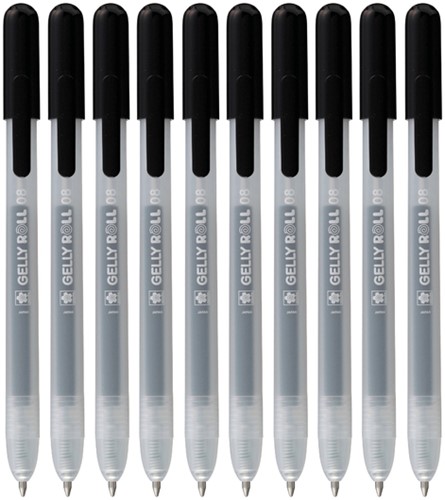Gelschrijver Sakura Gelly Roll Classic 08 klikfunctie zwart 10 stuks
