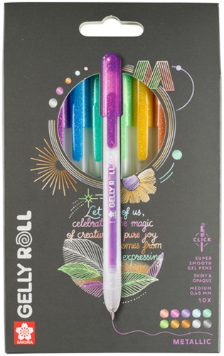 Gelschrijver Sakura Gelly Roll Metallic 10 kleuren 10 Stuk-2