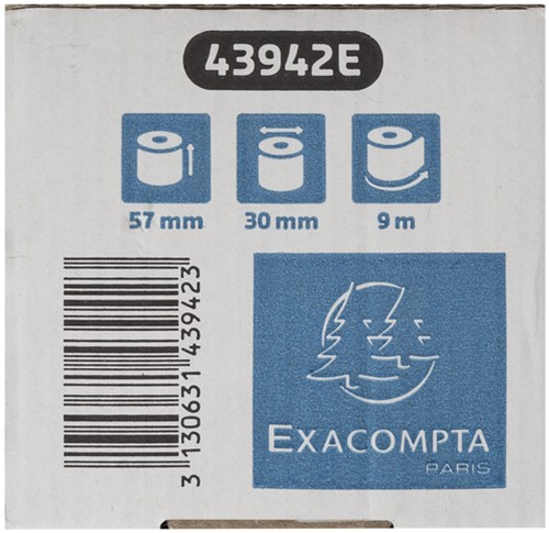 Telrol Exacompta 57mmx9m kern Ø12mm SafeContact thermisch-1