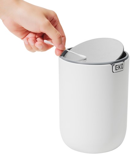 Afvalbak EKO Fandy 2 tafelmodel swingdeksel wit 1 Stuk-3