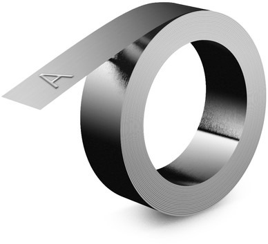 Relieftape Dymo niet klevend rvs 12mm zilver 1 Stuk
