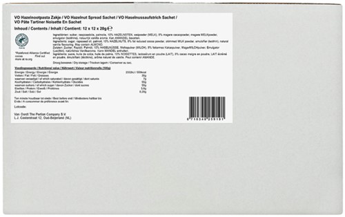 Hazelnootpasta VarieJantjes 12x20 gram zakjes 12 Zak-2