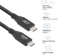 Kabel ACT USB-C 3.0 10Gbps 60W USB 1 meter 1 Stuk-2