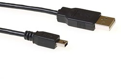 Kabel USB USB mini-B 2.0 M 5pin 1.8 meter zwart 1 Stuk