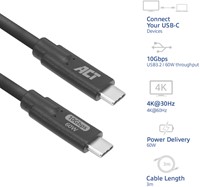 Kabel ACT USB-C 3.0 10Gbps 60W USB 3 meter 1 Stuk-2