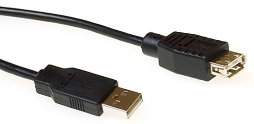 Kabel ACT USB 2.0 M/V zwart 1.8 meter 1 Stuk