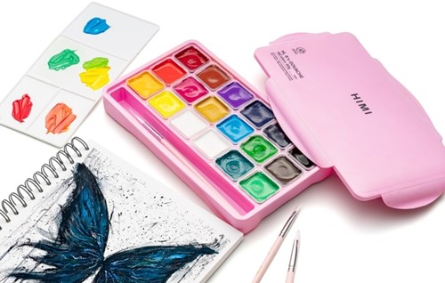 Gouache HIMI 18 kleuren 30gr box roze 1 Stuk-5