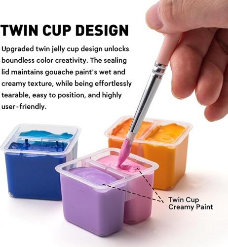 Gouache HIMI Twin cups 36 kleuren 12gr box lila 1 Stuk-7