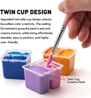 Gouache HIMI Twin cups 36 kleuren 12gr box lila 1 Stuk-7
