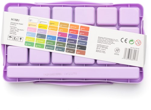 Gouache HIMI Twin cups 36 kleuren 12gr box lila 1 Stuk-2
