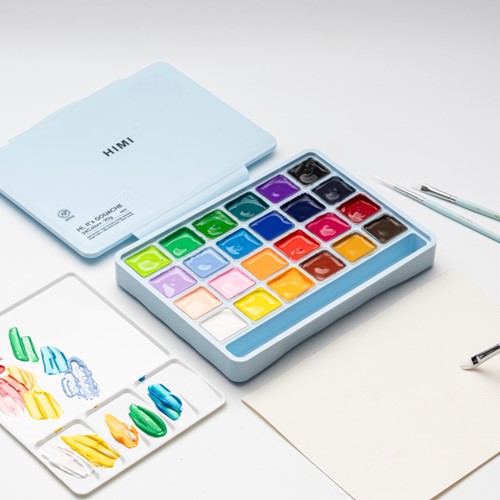 Gouache HIMI 24 kleuren 30gr box ice blue 1 Stuk-3
