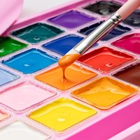 Gouache HIMI 24 kleuren 30gr opbergbox roze-4