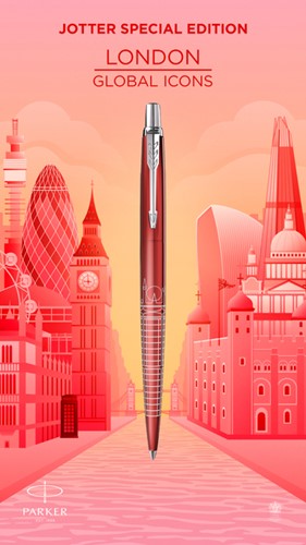Balpen Parker Jotter Londen  CT M rood 1 Stuk-3