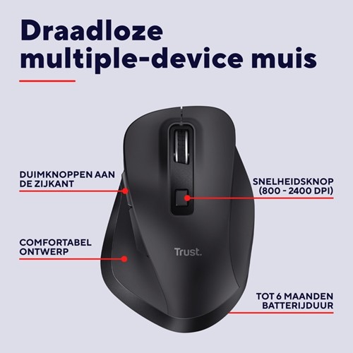 Muis Trust Fyda multidevice draadloos 1 Stuk-2