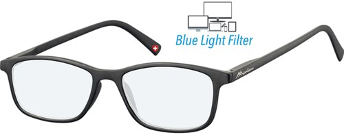 Bril Montana +0.00dpt blue Light filter zwart 1 Stuk