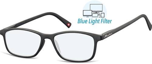 Leesbril Montana +2.50dpt blue light filter zwart 1 Stuk