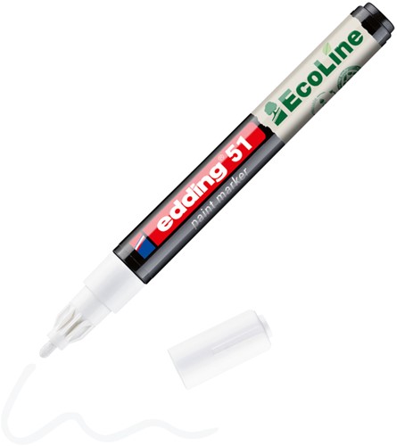 Paintmarker edding 51 Eco waterbasis 1-2mm wit 1 Stuk-2