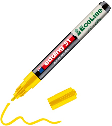 Paintmarker edding 51 Eco waterbasis 1-2mm geel 1 Stuk-2